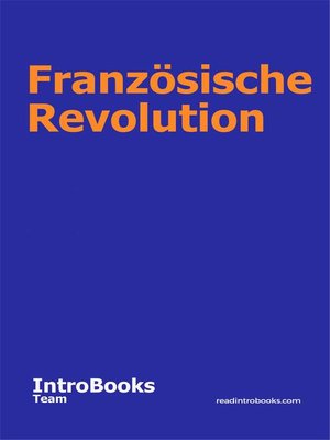 cover image of Französische Revolution
